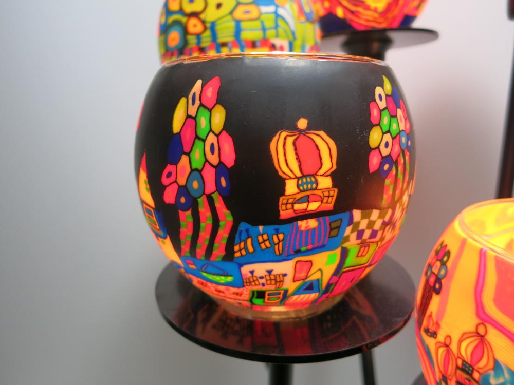 Lampe Leuchtglas Standleuchter Hunderteins Lichter, 6armig