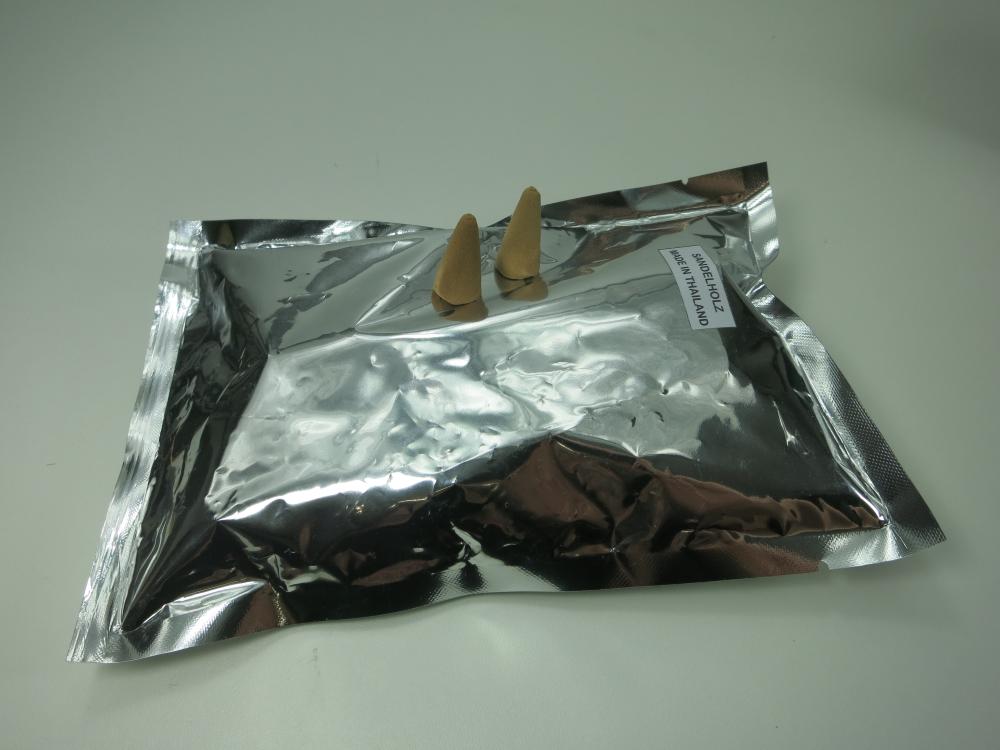 Räucherkegel 100 Stück, Sandelholz im Beutel, Vorratspack