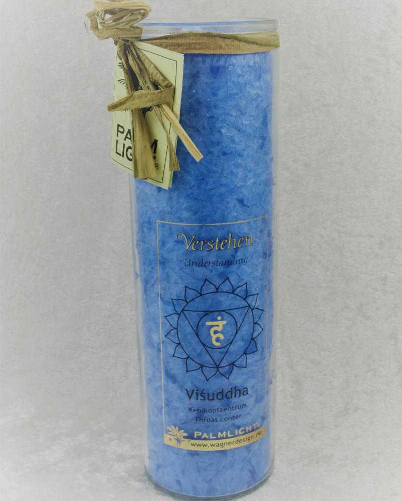 Chakra Kerze / Windlichter, Visuddha, hellblau, Kerzen Wagner