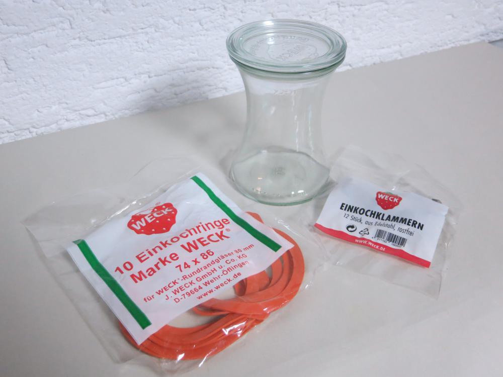 Glas für Delikatessen 370 ml mit Glasdeckel (6 St.), Weck Glas mit Verschlusssystem