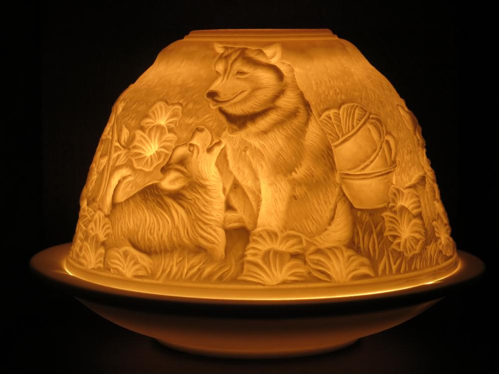 Starlight Windlicht Husky, Nordische Hunde Nr. 515, Porzellan Windlicht