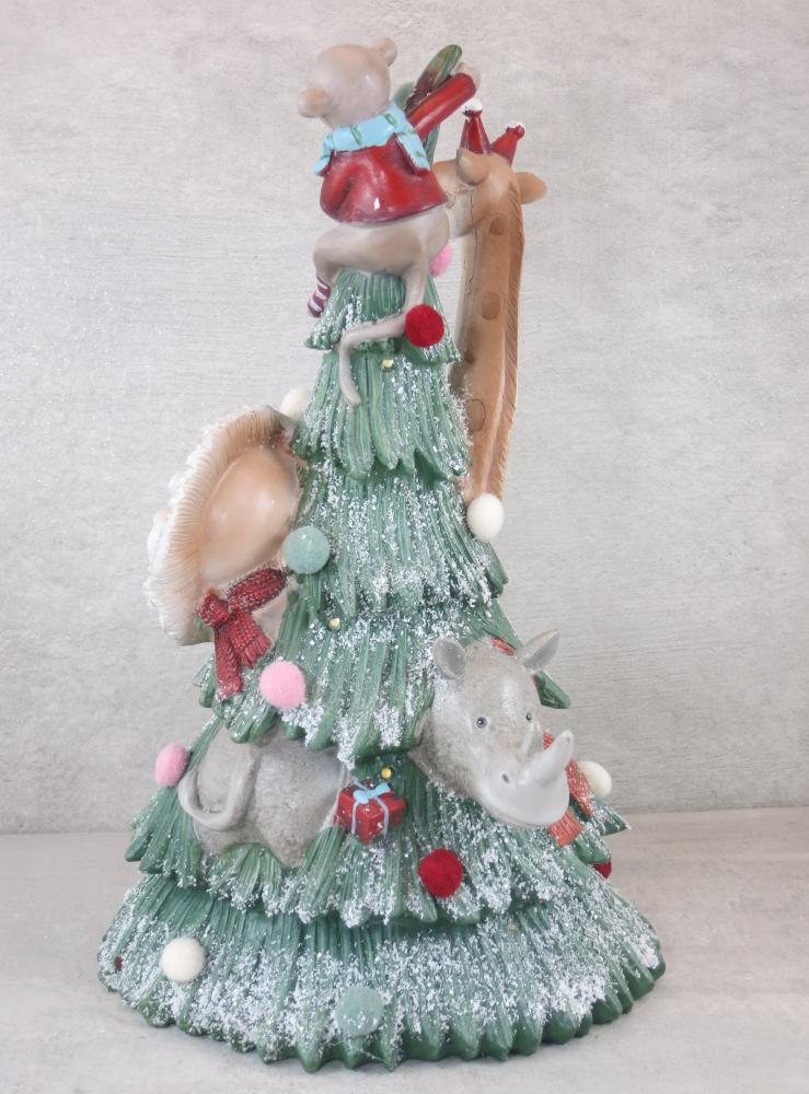 Weihnachtsbaum mit Tieren und mit Led Beleuchtung, Höhe 31,5 cm