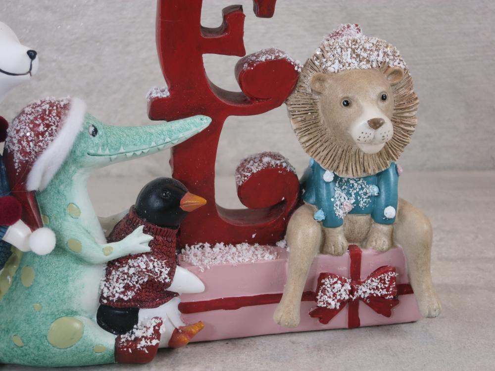 Tiere mit Noel, Weihnachtsschild, Höhe 25,5 cm, Dekoration