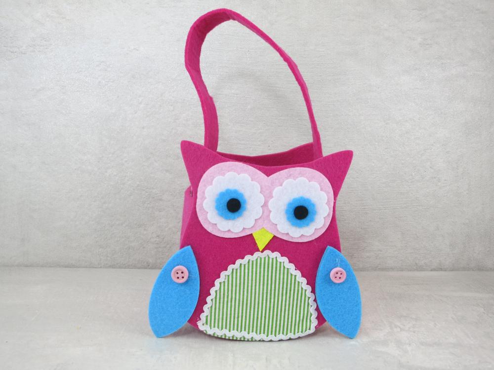 Filztasche Eule Olga pink