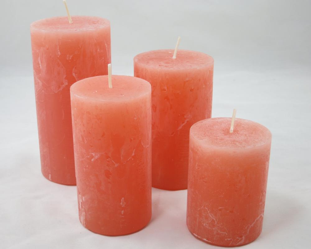 Kerze Rustic Sophia Farbe koralle 38, Kerzen Wenzel