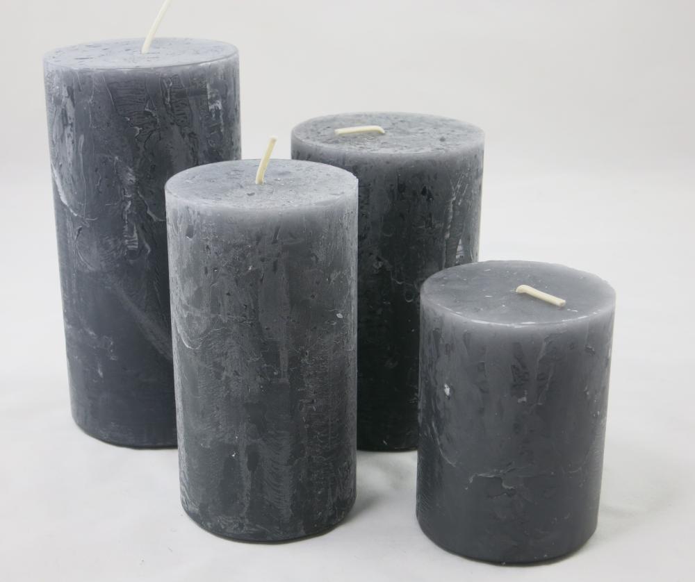 Kerze Rustic Sophia Farbe anthrazit 09, Kerzen Wenzel