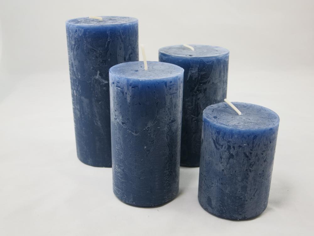 Kerze Rustic Sophia Farbe nachtblau 65, Kerzen Wenzel