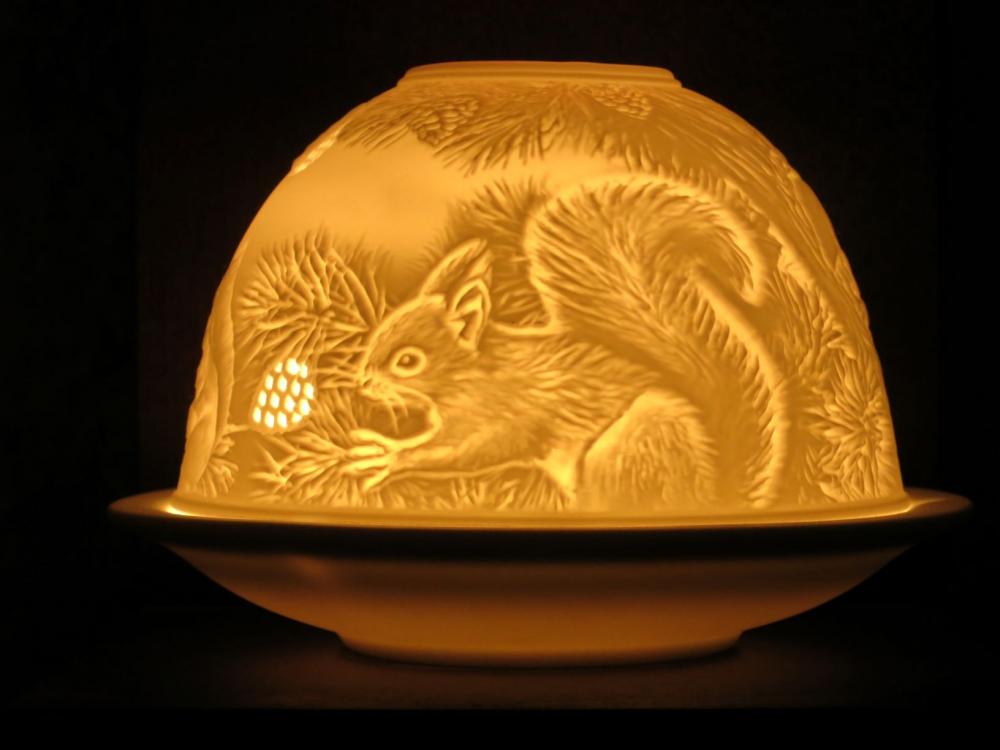 Starlight Porzellan Windlicht Nr. 511 Eichhörnchen, Hellmann