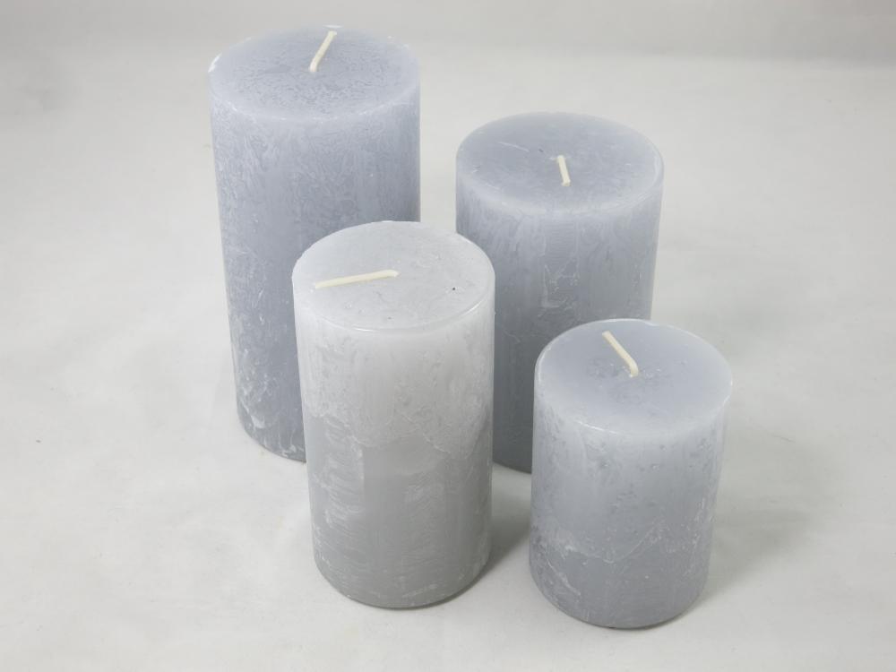 Kerze Rustic Sophia Farbe silbergrau 278, Kerzen Wenzel