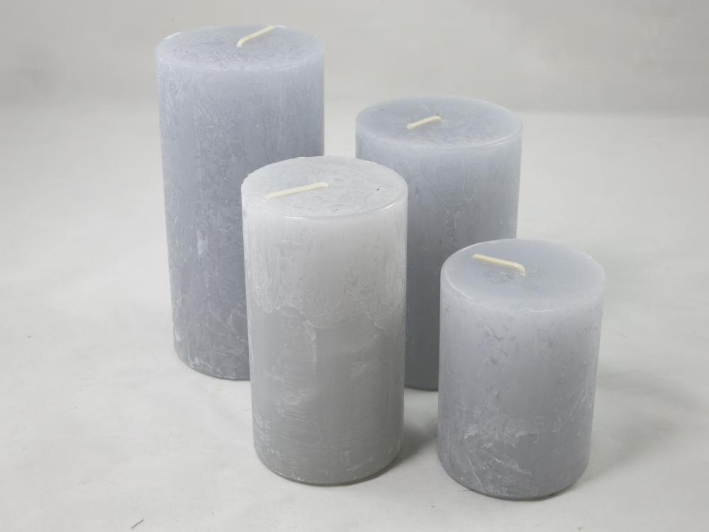 Kerze Rustic Sophia Farbe silbergrau 278, Kerzen Wenzel