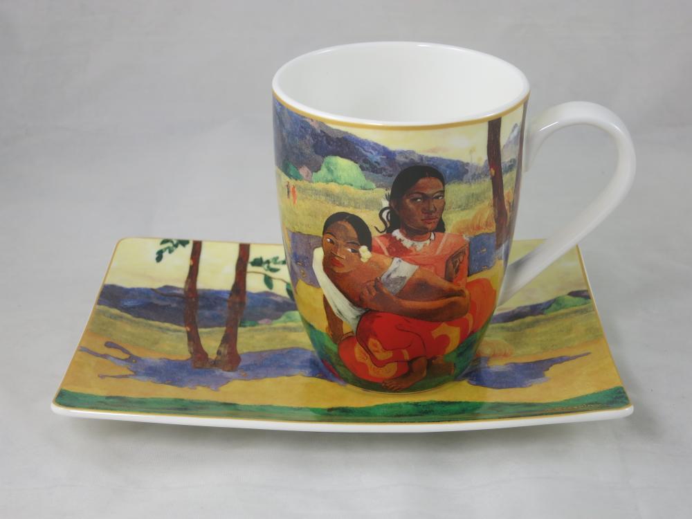 Tassenset NAFEA, WANN HEITRATEST DU? Paul Gauguin, Goebel Porzellan