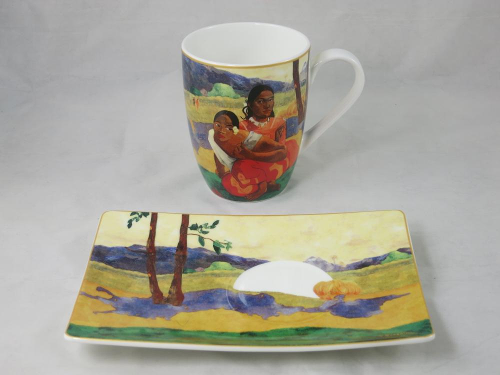 Tassenset NAFEA, WANN HEITRATEST DU? Paul Gauguin, Goebel Porzellan
