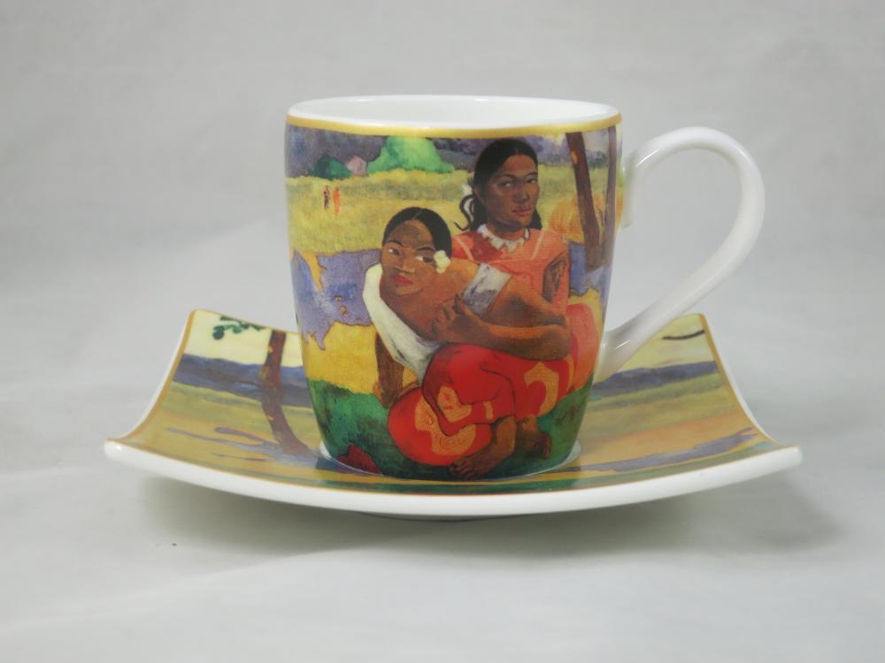 Tassenset NAFEA, WANN HEITRATEST DU? Paul Gauguin, Goebel Porzellan