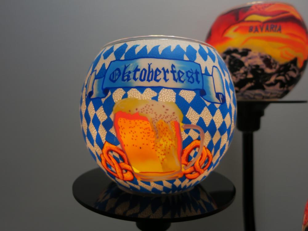 Lampe Leuchtglas Standleuchter "Bayerischer Leuchter", 3armig