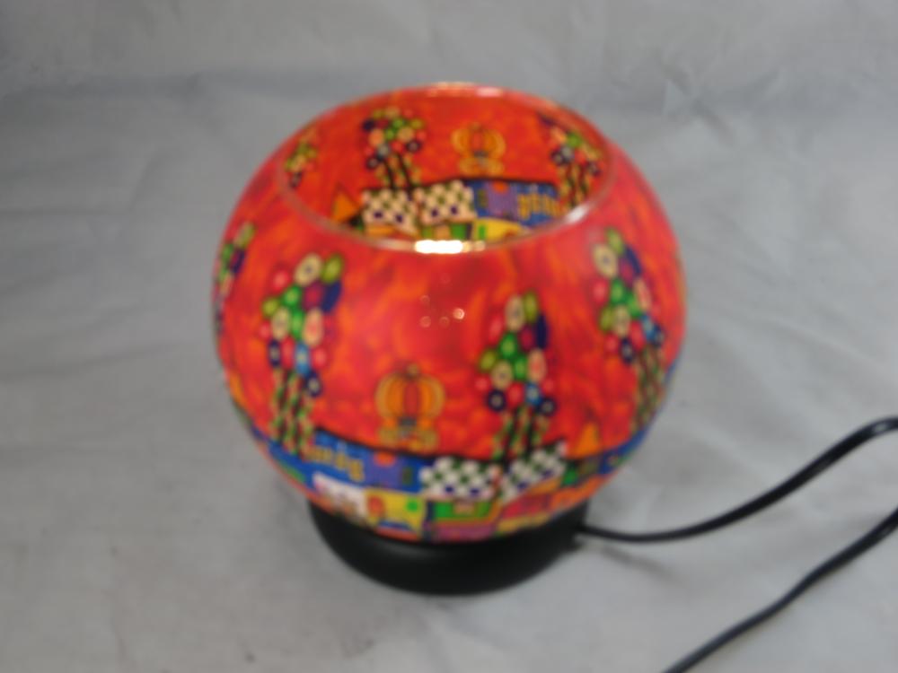 Lampe, Leuchtglas elektrisch, LED, X Large Nr. 290, Künstlermotiv rot