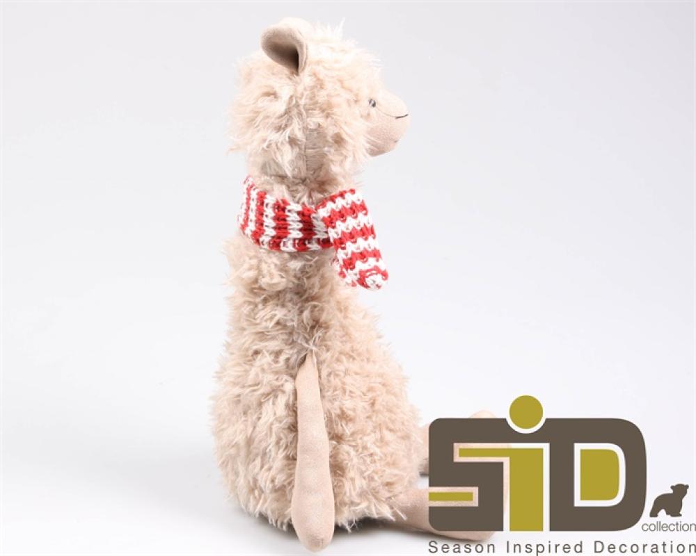 Deko Figur Alpaka Fuzzy sitzend, Farbe braun, 1001B