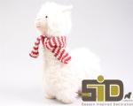 Deko Figur Alpaka Woolly steht, Farbe weiß, Höhe 37 cm, 1004W